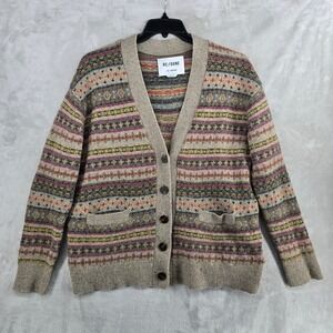 RE/DONE 90s Cardigan Wool Blend Knit Sweater Multicolor Womens Size Large